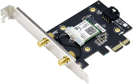 ASUS PCE-AX3000 WiFi 6 (802.11ax) Adapter with 2 External Antennas. Supporting 160MHz for Total Data Rate up to 3000Mbps, Bluetooth 5.0, WPA3 Network Security, OFDMA and MU-MIMO