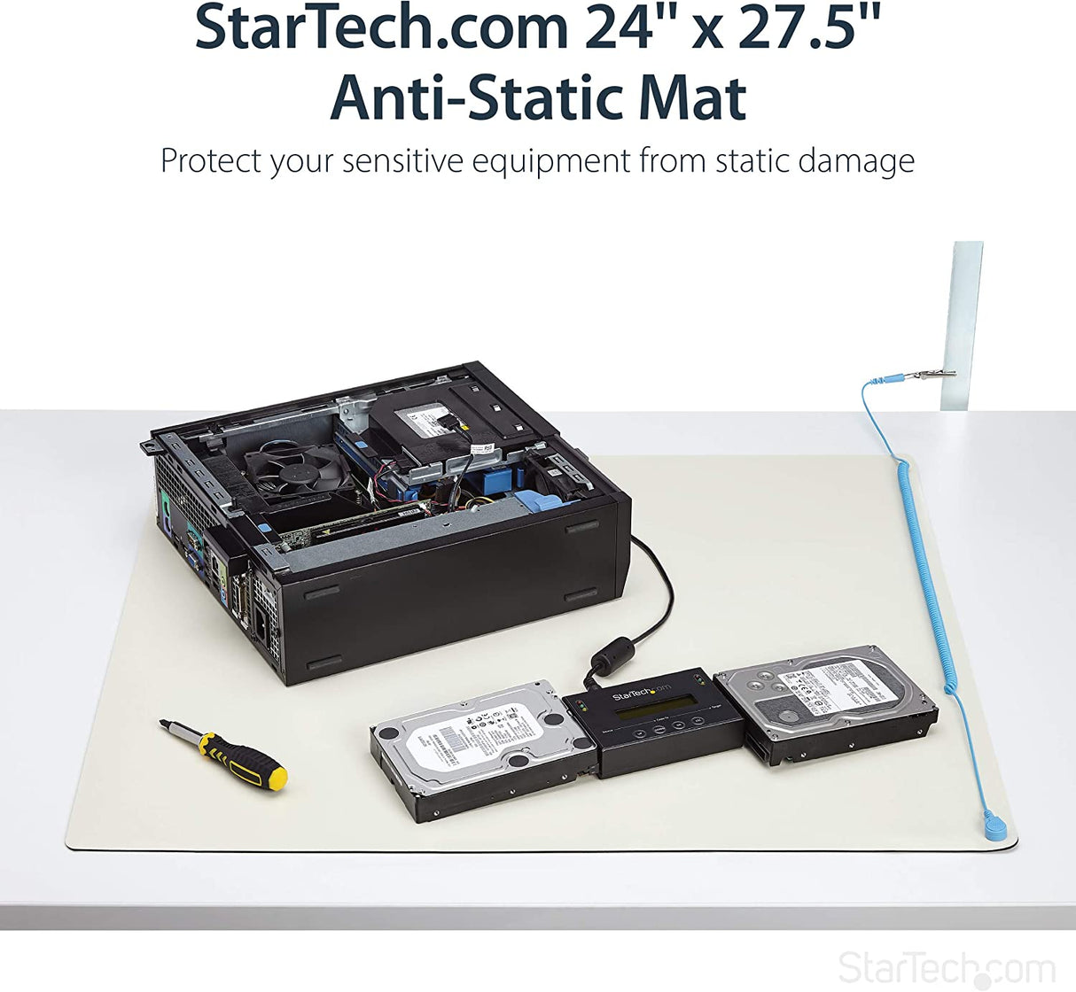 StarTech.com Anti-Static Mat - 25” x 27.5” Electrical Grounding Desk Pad - For Home or Work - Beige (M3013) 24" x 27.5"