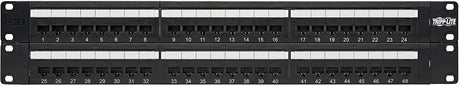 Tripp Lite 48-Port 2U Rackmount Cat6 110 Patch Panel 568B, RJ45 Ethernet(N252-048) , Black 48-Port (2U)