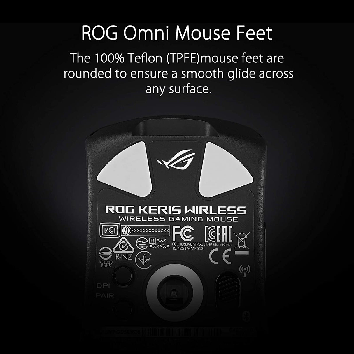 ASUS ROG Keris Wireless Lightweight Gaming Mouse (ROG 16,000 DPI sensor, push-fit switch sockets, swappable side buttons, ROG Omni Mouse feet, ROG Paracord and Aura Sync RGB lighting) Keris (Wireless)