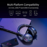 ASUS ROG Fusion II 500 Gaming Headset - AI Beamforming Mic, Noise-canceling AI Mic, 7.1 Surround Sound, Hi-Res ESS 9280 Quad DAC, Game Chat, 3.5mm, USB-C