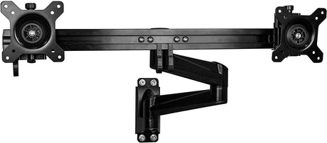 StarTech.com Wall Mount Dual Monitor Arm Articulating Ergonomic VESA Wall Mount for 2X 24 Displays Synchronized Adjustable Crossbar Tilt/Swivel/Rotate- Double Screen Mount Bracket