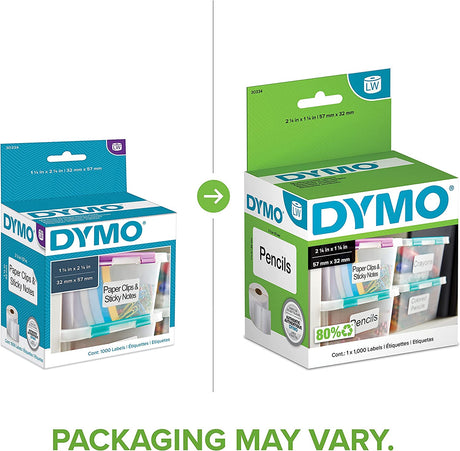 DYMO 2 1/4 X 1 1/4 Multipurpose Labels (1-Roll of 1000)(White) 2 1/4'' x 1 1/4'' Multi-purpose Labels