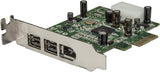 StarTech.com 3 Port 2b 1a Low Profile 1394 PCI Express FireWire Card Adapter - PCI Express 1394a - PCIe FireWire 400 Card (PEX1394B3LP)