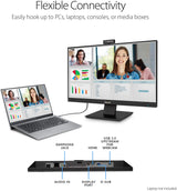 ASUS BE24EQK 23.8” Business Monitor with Webcam, 1080P Full HD IPS, Eye Care, DisplayPort HDMI, Frameless, Built-in Adjustable 2MP Webcam, Mic Array, Stereo Speaker, Video Conference 23.8" IPS w/Webcam &amp; DisplayPort