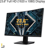 ASUS TUF Gaming 23.6" 1080P Curved Monitor (VG24VQE) - Full HD, 165Hz, 1ms, Extreme Low Motion Blur, Adaptive-Sync, FreeSync Premium, Shadow Boost, VESA Mountable, DisplayPort, HDMI 23.6" Curved FHD 1ms 165Hz FreeSync Premium