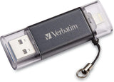 Verbatim 16GB Store ‘n’ Go Dual USB 3.0 Flash Drive for Apple Lightning Devices - Graphite