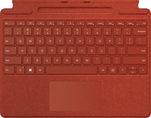 Microsoft Signature Keyboard/Cover Case Microsoft Surface Pro 8, Surface Pro X Tablet - Red - Alcantara Body - 8.9" Height X 11.4" Width X 0.2" Depth 8XB-00021