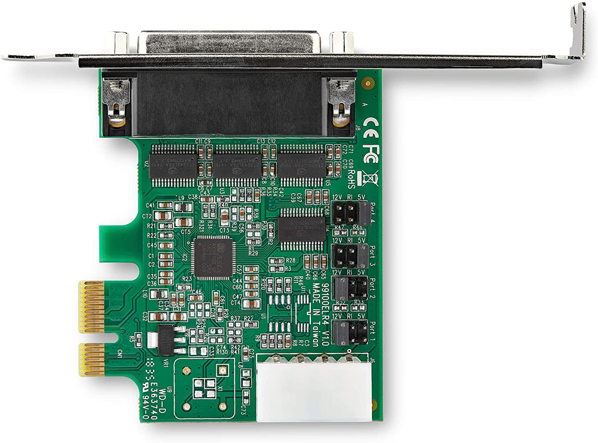 StarTech.com 4-port PCI Express RS232 Serial Adapter Card - PCIe RS232 Serial Host Controller Card - PCIe to Serial DB9 Card - 16950 UART - Expansion Card - Windows &amp; Linux (PEX4S953)