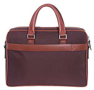 Ginoferrari Medium 14 Inch Womens Leather Trim Laptop Pilot Case with Padded Notebook/Ultrabook Compartment (Tunis GFC016)