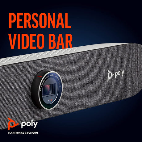 Poly Studio P15 Personal Video Bar (Plantronics + Polycom) - Complete Audio + Premium 4K Webcam Solution - Camera, Mics &amp; Speaker - Home Office/Focus Room -Works w/Zoom (Certified) &amp; Teams (Certified)