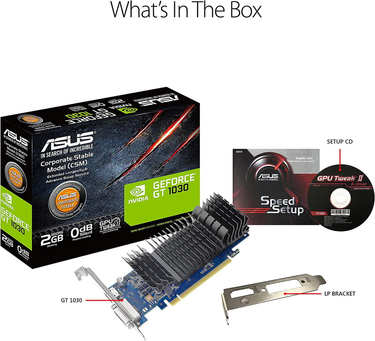 ASUS GeForce GT 1030 2GB GDDR5 HDMI DVI Graphics Card (GT1030-2G-CSM) Graphic Card