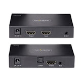 StarTech.com 4K HDMI Extender Over CAT5/CAT6 Cable, 4K 60Hz HDR Video Extender Up to 230ft (70m), HDMI Over Ethernet Cabling, S/PDIF Audio Out, HDMI Transmitter and Receiver Kit (4K70IC-EXTEND-HDMI)