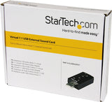 StarTech.com Virtual 7.1 USB Stereo Audio Adapter External Sound Card - Sound card - stereo - USB 2.0 - ICUSBAUDIO7,Black