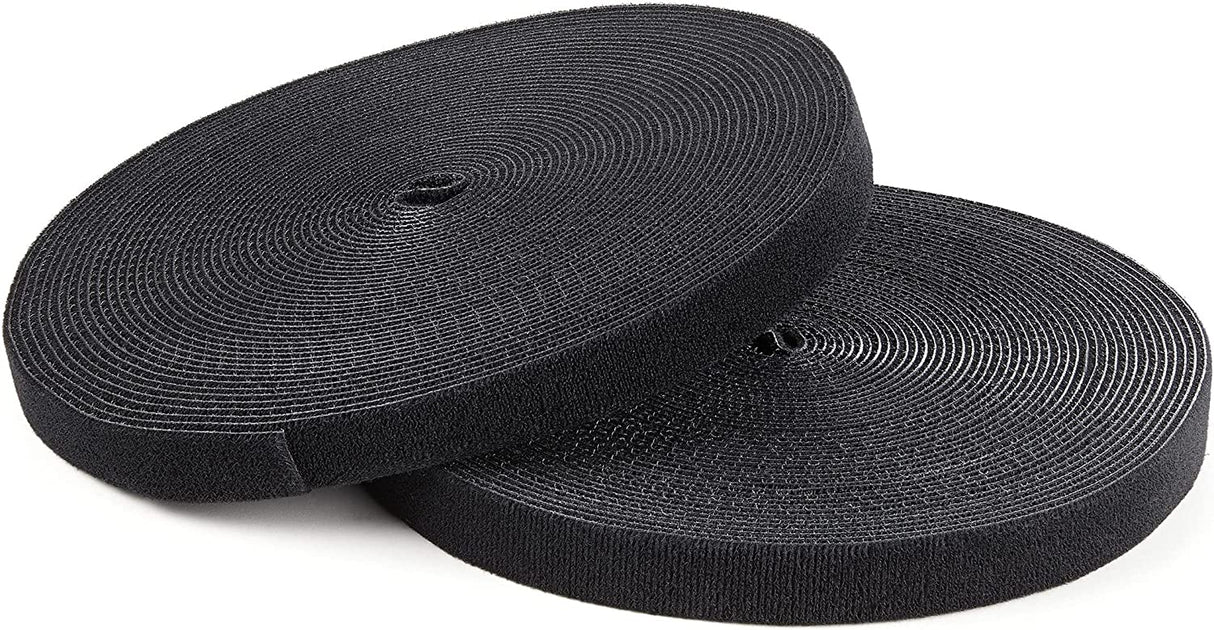 StarTech.com 100ft. Hook and Loop Roll - Cut-to-Size Reusable Cable Ties - Bulk Industrial Wire Fastener Tape - Adjustable Fabric Wraps - Black (HKLP100) 100 ft Black