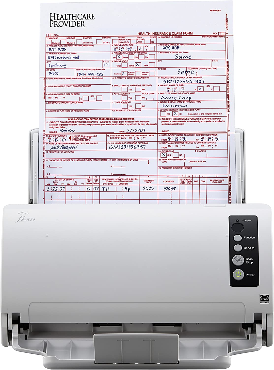 Fujitsu fi-7030 Value-Priced Front Office Color Duplex Document Scanner with Auto Document Feeder (ADF) fi-7030 Scanner (27 ppm)