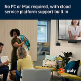 Poly - Studio X30 (Polycom) with TC8 Touch Controller - 4K Video &amp; Audio Bar - Conferencing System for Small Meeting Rooms - Works with Teams, Zoom &amp; More Small Room (3-5) All-in-One Video Bar + TC8 Touch Controller