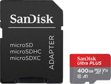 SanDisk 400GB Ultra microSDXC UHS-I Memory Card with Adapter - 100MB/s, C10, U1, Full HD, A1, Micro SD Card - SDSQUAR-400G-GN6MA