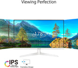 ASUS VY249HE-W 23.8” 1080P Monitor - White, Full HD, 75Hz, IPS, Adaptive-Sync/FreeSync, Eye Care Plus, Color Augmentation, Rest Reminder, Antibacterial Surface, HDMI, VGA Frameless VESA Wall Mountable