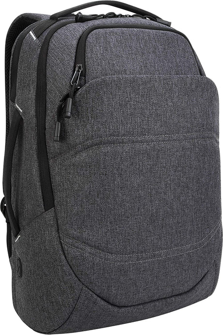 Targus Groove X2 Max Modern Backpack for Large Business Travel with Internal Security Pockets, Quick Access Stash Pouch, Padded Back Support, Protective Sleeve for 15-Inch Laptop, Charcoal (TSB951GL)