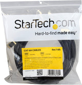 StarTech.com 14ft CAT6a Ethernet Cable - 10 Gigabit Shielded Snagless RJ45 100W PoE Patch Cord - 10GbE STP Network Cable w/Strain Relief - Black Fluke Tested/Wiring is UL Certified/TIA (C6ASPAT14BK) 14 ft Black