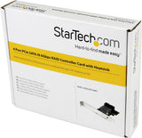 StarTech.com 4 Port PCI Express 2.0 SATA III 6Gbps RAID Controller Card with HyperDuo SSD Tiering - PCIe SATA 3 Controller Adapter (PEXSAT34RH) 4x SATA III 4x SATA III