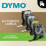 DYMO Standard D1 45018 Labeling Tape ( Black Print on Yellow Tape , 1/2'' W x 23' L , 1 Cartridge) 1/2" Black on Yellow