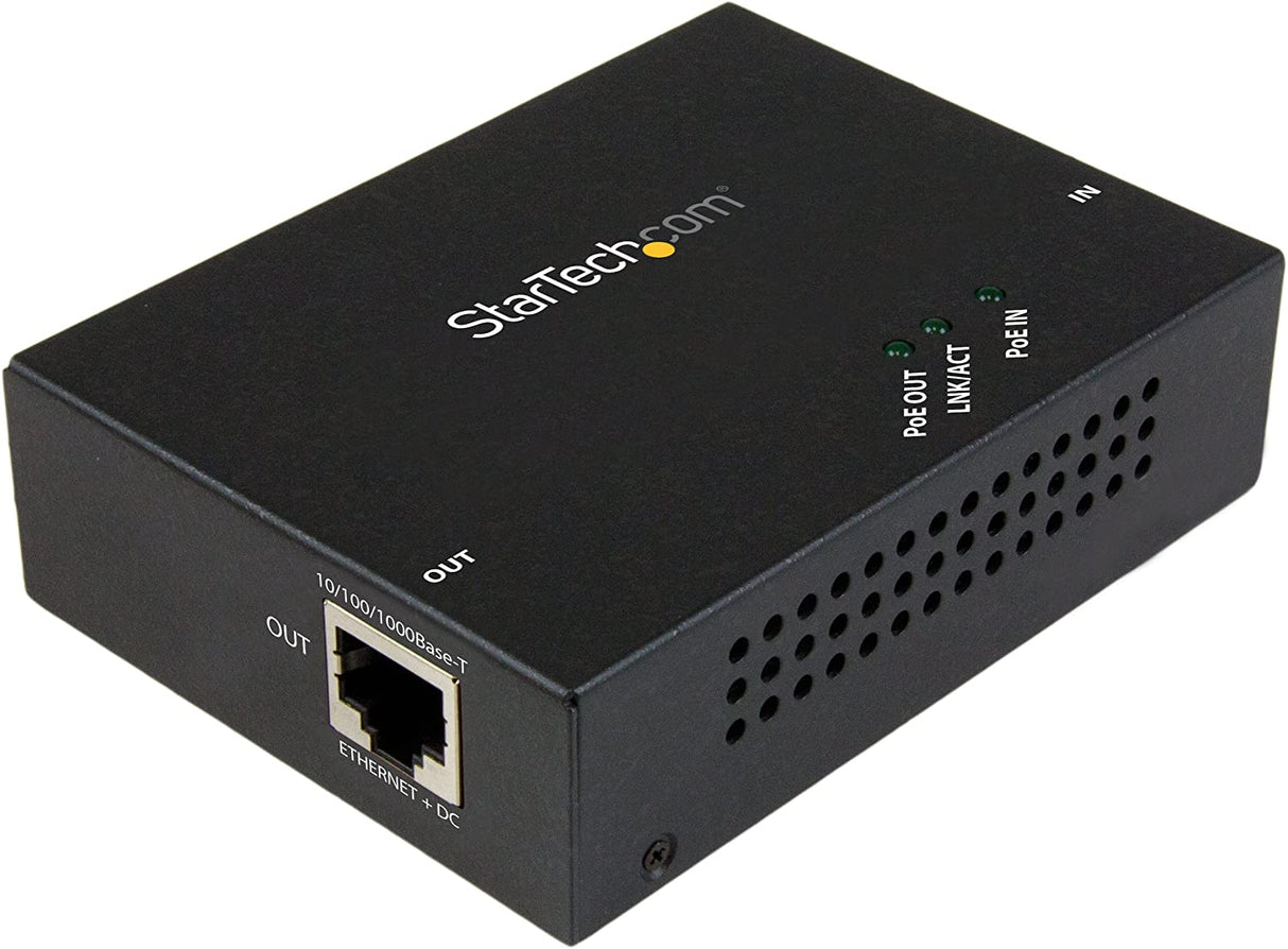 StarTech.com 1 Port Gigabit PoE+ Extender 802.3at &amp; 802.3af - 100m (330ft) - Power over Ethernet Extender - PoE Repeater Network Extender (POEEXT1GAT)