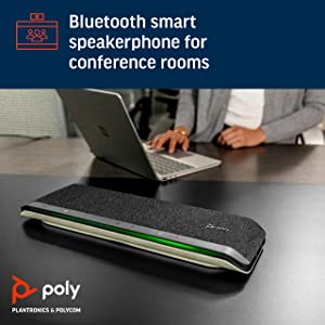 Poly - Sync 60 Smart Speakerphone for Conference Rooms (Plantronics) - Connect to PC/Mac via Combined USB-A/USB-C Cable, Smartphones via Bluetooth - Works with Teams (Certified), Zoom &amp; More