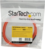 StarTech.com 3m Fiber Optic Cable - Multimode Duplex 50/125 - OFNP Plenum - LC/ST - OM2 - LC to ST Fiber Patch Cable (50FIBPLCST3) 10 ft / 3m LC-ST
