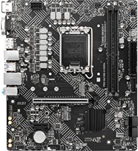 MSI PRO H610M-G DDR4 DDR4 Motherboard (mATX, 12th Gen Intel Core, LGA 1700 Socket, DDR4, PCIe 4, 2.5G LAN, M.2 Slots, USB 3.2)