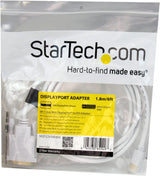 StarTech.com 6 ft Mini DisplayPort to DVI Adapter Cable - Mini DP to DVI Video Converter - MDP to DVI Cable for Mac / PC 1920x1200 - White (MDP2DVIMM6W) 6 ft / 2m White