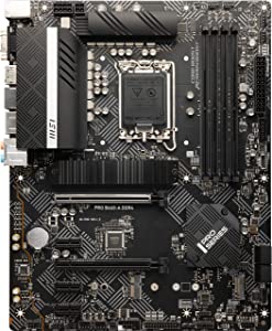 MSI PRO B660-A DDR4 Motherboard (ATX, 12th Gen Intel Core, LGA 1700 Socket, DDR4, PCIe 4, 2.5G LAN, M.2 Slots, USB 3.2)