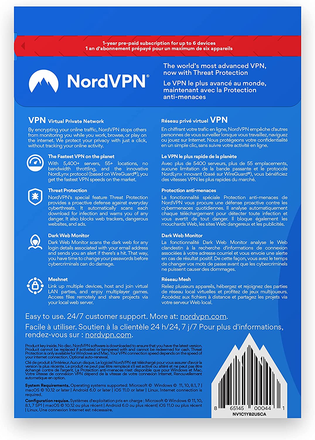 NordVPN 1-Year VPN &amp; Cybersecurity Software Subscription For 6 Devices - Block Malware, Malicious Links &amp; Ads, Protect Personal Information