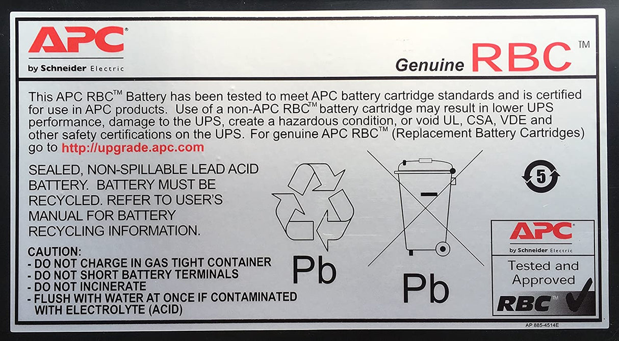 APC UPS Battery Replacement, RBC18, for APC Smart-UPS Models SC250RM1U, SC450RM1U and select others RBC18 Battery