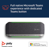 Poly - Sync 40 Smart -Speakerphone (Plantronics) - Flexible Work Spaces - Connect to PC/Mac via Combined USB-A/USB-C -Cable and Smartphones via -Bluetooth - Works with Teams (Certified), Zoom &amp; more Sync 40 Speakerphone Teams Version Speakerphone