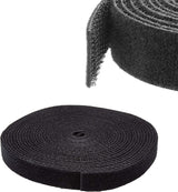 StarTech.com 25ft. Hook and Loop Roll - Cut-to-Size Reusable Cable Ties - Bulk Industrial Wire Fastener Tape - Adjustable Fabric Wraps - Black (HKLP25) 25 ft Black