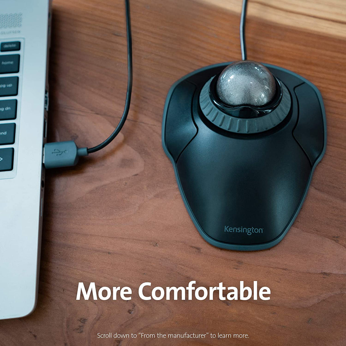 Kensington Orbit Trackball Mouse with Scroll Ring - Finger Control Ergonomic Mouse with Programmable Buttons, Precise Optical Control for Windows and MacOS - Space Gray (K75327WW) Black-Gray Wired