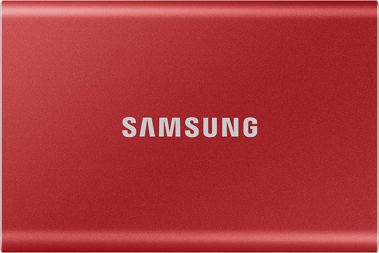 SAMSUNG T7 2TB, Portable SSD, Red, up to 1050MB/s, USB 3.2 Gen2, Gaming, Students &amp; Professionals, External Solid State Drive (MU-PC2T0R/AM), Red Red 2 TB