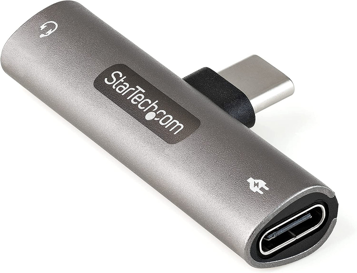 StarTech.com USB C Audio &amp; Charge Adapter - USB-C Audio Adapter w/ 3.5mm TRRS Headphone/Headset Jack and 60W USB Type-C Power Delivery Pass-through Charger - For USB-C Phone/Tablet/Laptop (CDP235APDM) w/ 3.5mm audio + 60W Charge
