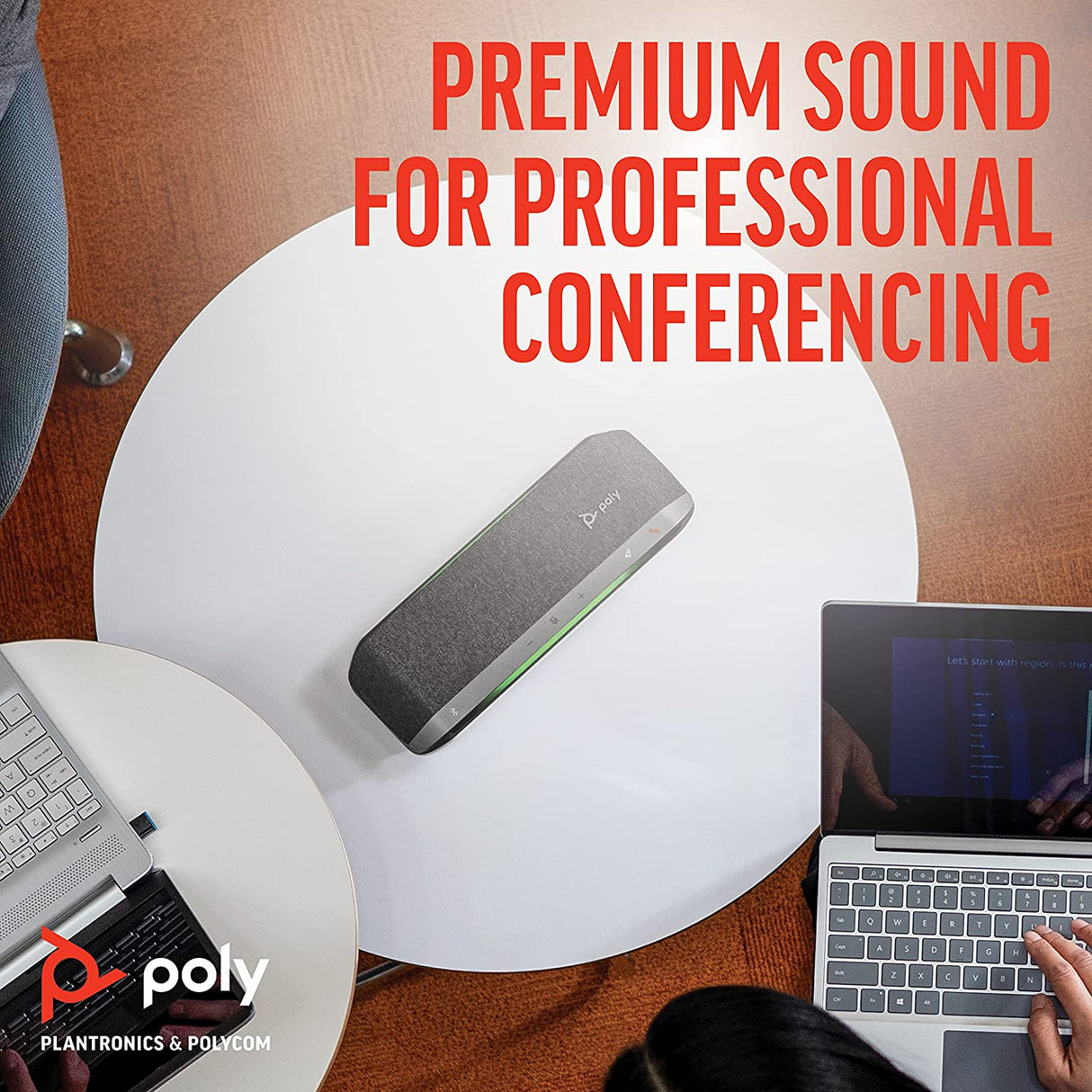 Poly - Sync 40 Smart -Speakerphone (Plantronics) - Flexible Work Spaces - Connect to PC/Mac via Combined USB-A/USB-C -Cable and Smartphones via -Bluetooth - Works with Teams, Zoom &amp; more Sync 40 Speakerphone Standard Speakerphone