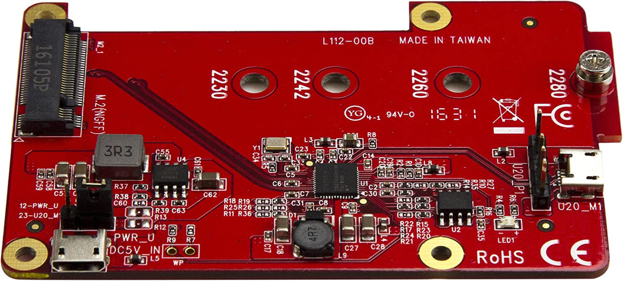 StarTech.com Raspberry Pi Board - USB 2.0 480Mbps - USB to M.2 SATA Converter - USB to SATA Raspberry Pi SSD (PIB2M21)