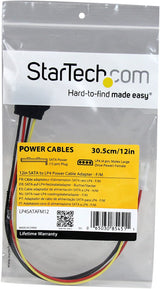 StarTech.com 12in SATA to LP4 Power Cable Adapter F/M - SATA to LP4 Power Adapter - SATA Female to LP4 Male Power Cable - 12 inch (LP4SATAFM12) 12 inch SATA to Molex LP4 Power