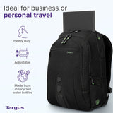 Targus Travel Laptop Backpack for 15.6 inch Laptops, TSA Checkpoint-Friendly Carry On Travel Backpack for Women Men Business/College Laptop Bag for Work School Travel, Black (TBB013US)