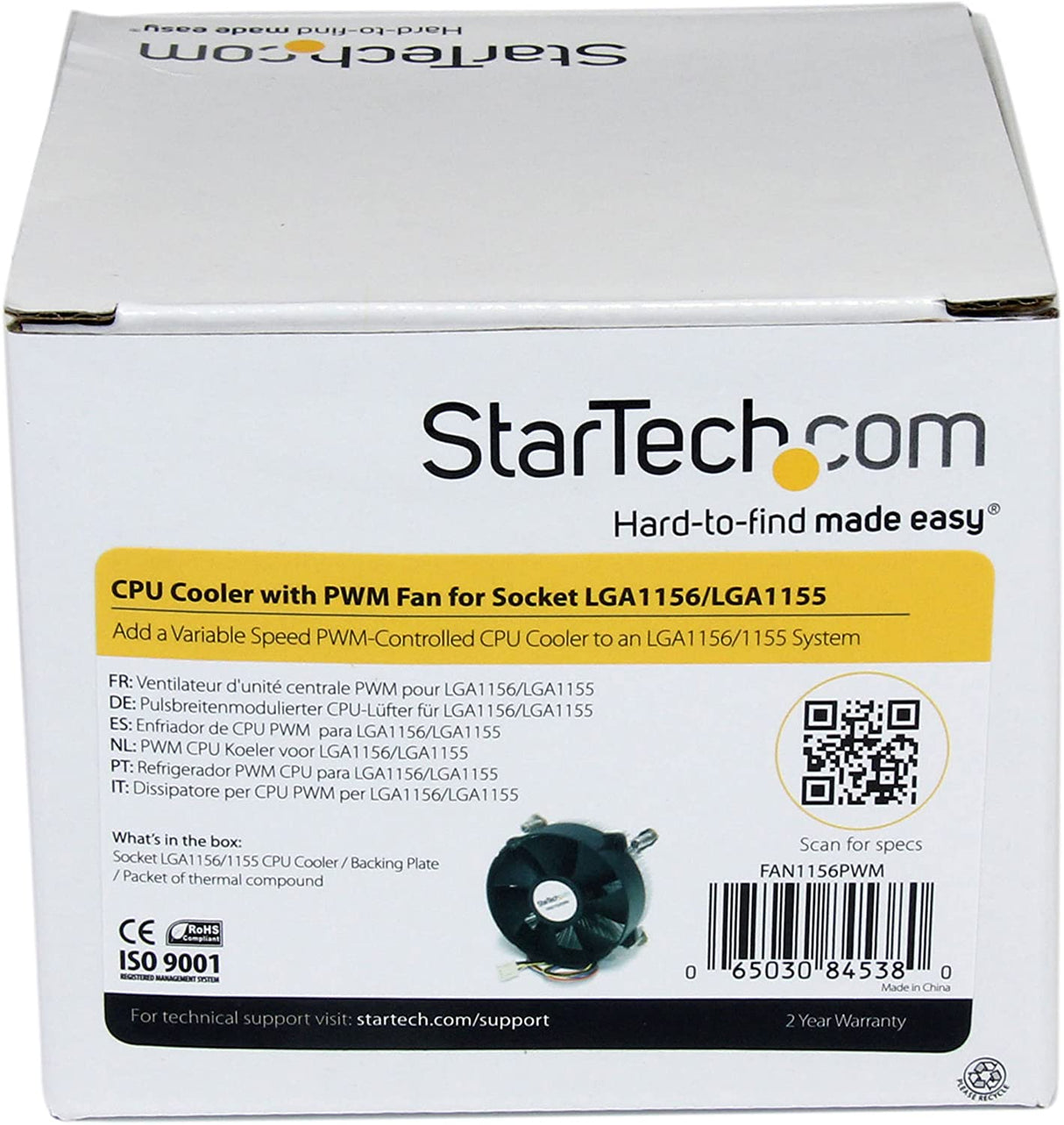 StarTech.com 95mm CPU Cooler Fan with Heatsink for Socket LGA1156/1155 - w/Pulse Width Modulation (PWM) (FAN1156PWM) PWM Socket LGA 1156/1155