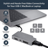 StarTech.com USB C Multiport Video Adapter with HDMI, VGA, Mini DisplayPort or DVI - USB Type C Monitor Adapter to HDMI 1.4 or mDP 1.2 (4K) - VGA or DVI (1080p) - Space Gray Aluminum (CDPVDHDMDPSG) Space Grey