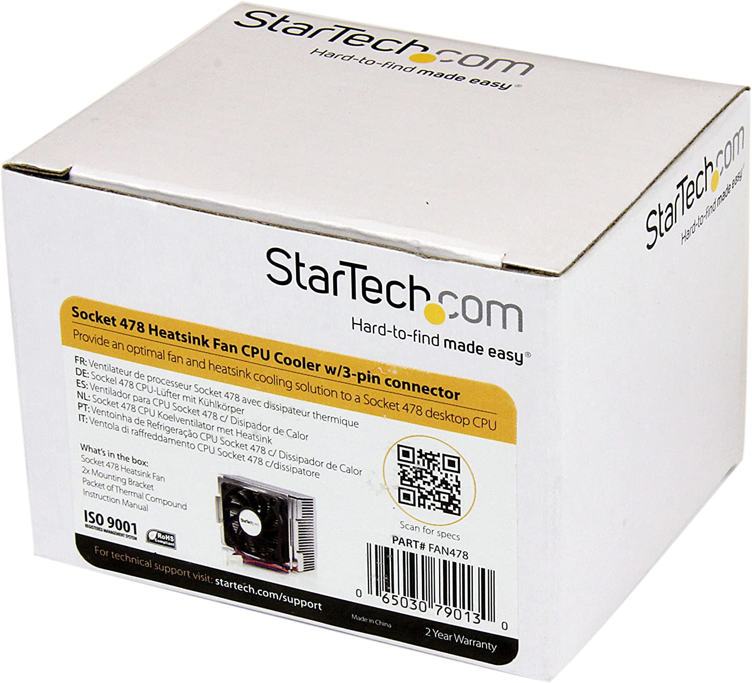 StarTech 85x70x50mmソケット478 CPUクーラーファン - ヒートシンクとコネクタとCPUクーラー（fan478） TX3 黒 StarTech 85x70x50mm Socket 478 CPU Cooler Fan with Heatsink \u0026 TX3