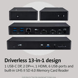 Kensington SD4850P USB-C Docking Station for Dell, HP, Lenovo, Surface, PixelBook, Pixel Slate- Dual 4K Video, 100W PD (K34115NA)