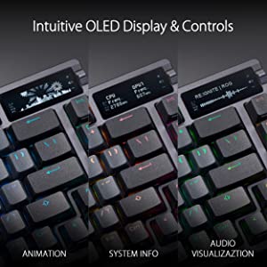 ASUS ROG Azoth 75% Wireless DIY Custom Gaming Keyboard, OLED Display, Gasket-Mount, Three-Layer Dampening, Hot-Swappable Pre-lubed ROG NX Brown Switches &amp; Keyboard Stabilizers, ABS Keycaps, RGB-Black