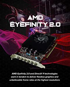 VisionTek Radeon 7750 2GB GDDR5 6 4k Monitor Graphics Card, 6 Mini DisplayPort Outputs, AMD Eyefinity 2.0, PCI Express 3.0 Video Card, 7.1 Surround Sound - 900614